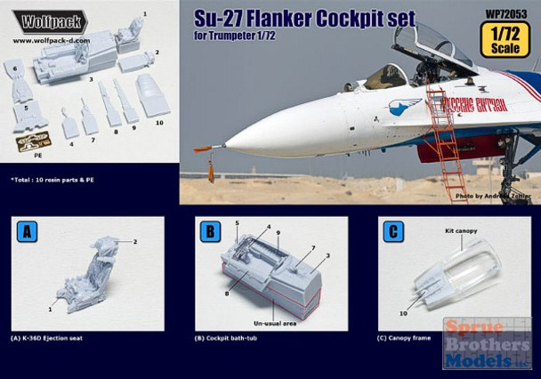 WPD72053 1:72 Wolfpack Su-27 Flanker Cockpit Set (TRP kit) #72053
