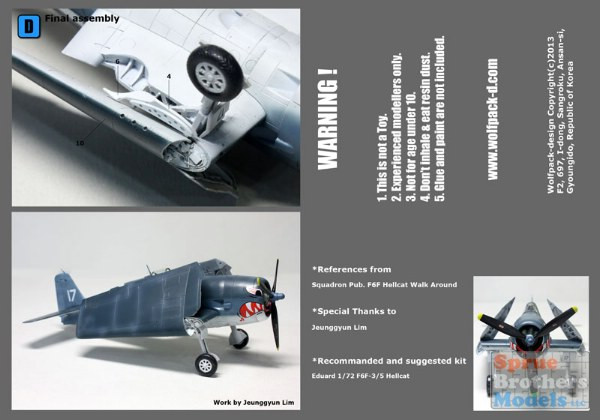 WPD72061 1:72 Wolfpack F6F Hellcat Wing Folded Set (EDU kit