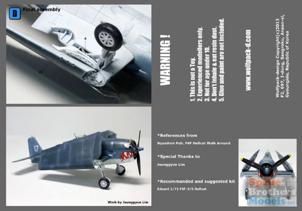 WPD72061 1:72 Wolfpack F6F Hellcat Wing Folded Set (EDU kit)