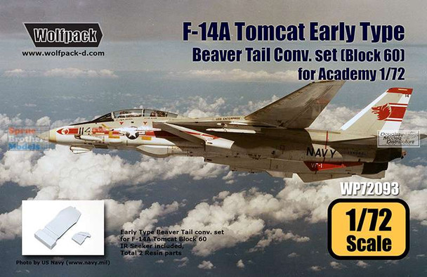 WPD72093 1:72 Wolfpack F-14A Tomcat Early Type Beaver Tail Set (Block 60) (ACA kit)