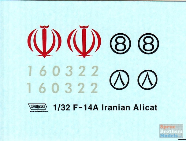 WPDDEC32006 1:32 Wolfpack Decal - The Last Active Tomcats: Iranian 'Ali-Cat'
