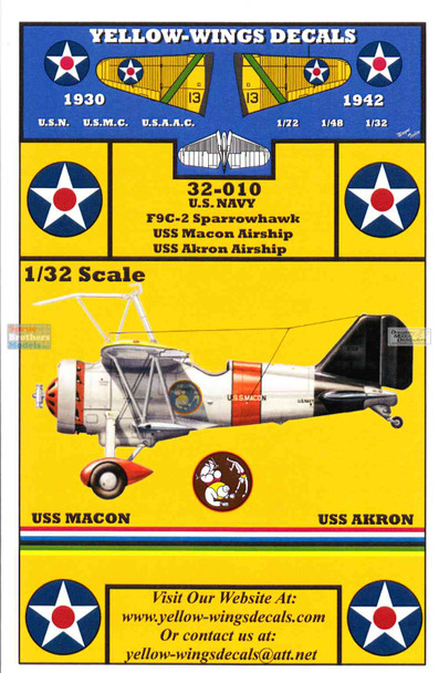 YWD32010 1:32 Yellow Wings Decals F9C-2 Sparrowhawk US Navy