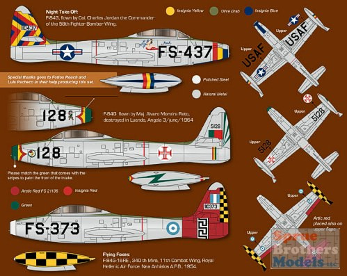 ZTZ32045 1:32 Zotz Decals - F-84E F-84G Thunderjet Part 2 USA