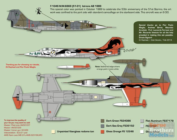 ZTZ32060 1:32 Zotz Decals - Italian F-104S/ASA Starfighters