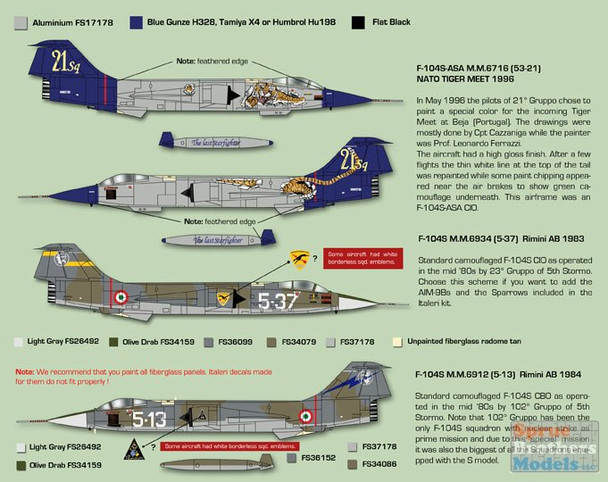 ZTZ32060 1:32 Zotz Decals - Italian F-104S/ASA Starfighters