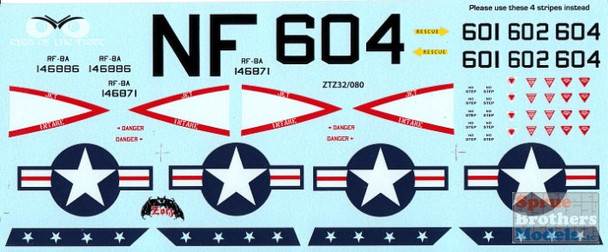 ZTZ32080 1:32 Zotz Decals - RF-8A RF-8G Crusader VFP-62 VFP-63 VFP-306