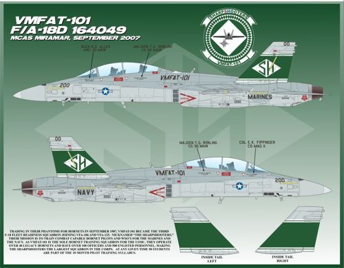 AFD48022 1:48 Afterburner Decals F-18D Green Hornets VFMA-121