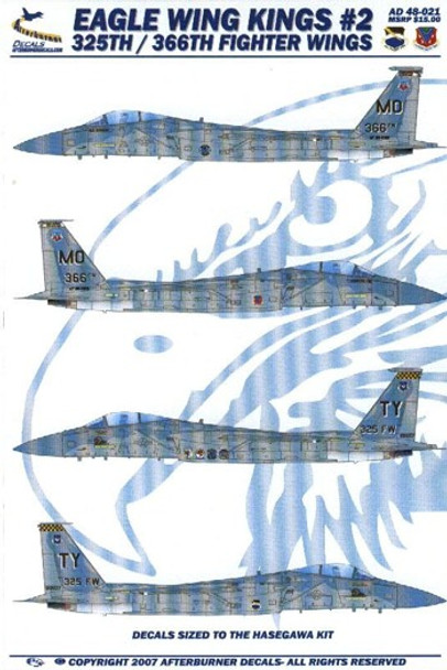 AFD48021 1:48 Afterburner Decals F-15C Eagle "Wing Kings #2"*