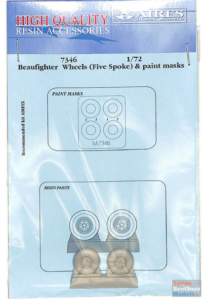 ARS7346 1:72 Aires Beaufighter Wheels (Five Spoke) & Paint Mask (AFX kit)