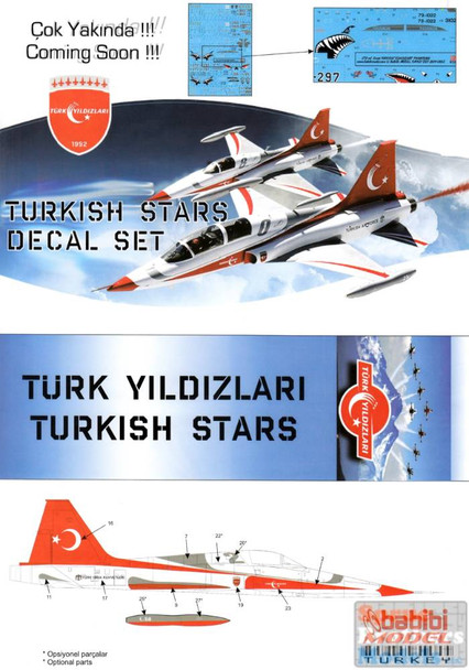 BBB01008 1:48 Babibi Model Decals - NF-5A Freedom Fighter Turkish Stars Aeroteam