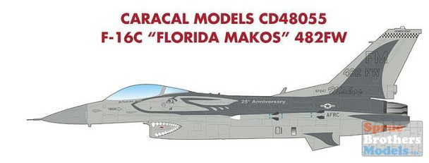 CARCD48055 1:48 Caracal Models Decals - F-16C Falcon 'Florida Makos'
