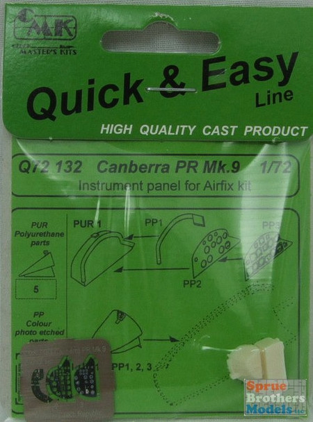 CMKQ72132 1:72 CMK Quick & Easy Canberra PR Mk 9 Instrument Panel (AFX kit) #Q72132