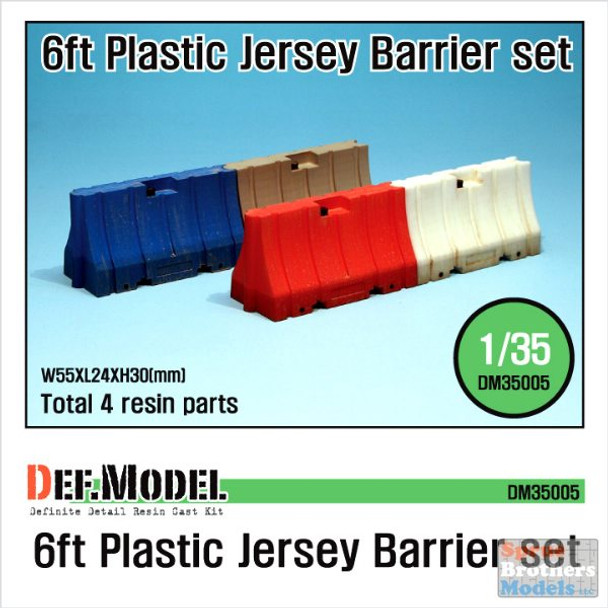 DEFDM35005 1:35 DEF Modern 6ft Plastic Jersey Barrier Set