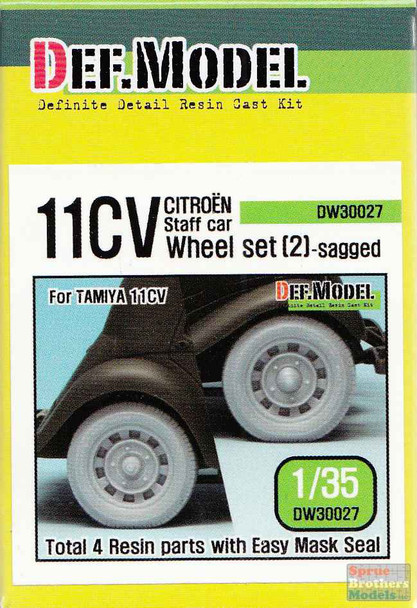 DEFDW30027 1:35 DEF Model 11CV Citroen Staff Car Set #2 Sagged Wheel Set (TAM kit)