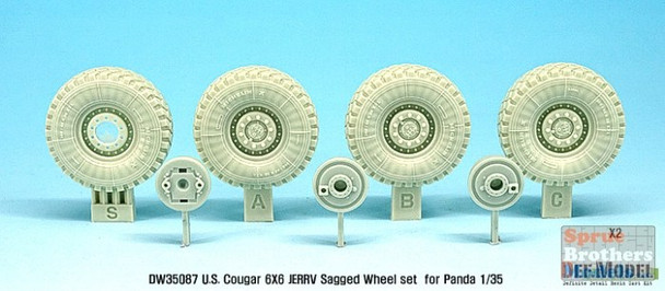 DEFDW35087 1:35 DEF Model US 6x6 JERRV Sagged Wheel Set (PAN kit)