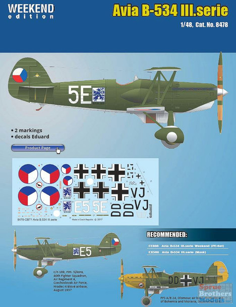 EDU08478 1:48 Eduard Weekend Edition - Avia B-534 III serie