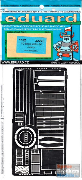 EDU32270 1:32 Eduard PE - Il-2 Stormovik Single Seater Ski Exterior Detail Set (HBS kit) #32270