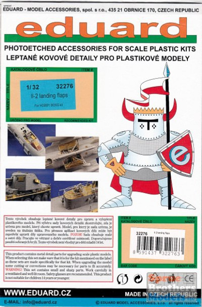 EDU32276 1:32 Eduard PE - Il-2 Stormovik Landing Flaps (HBS kit) #32276