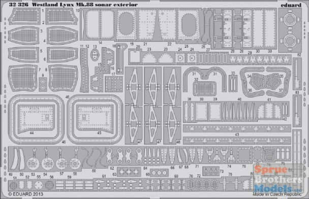 EDU32326 1:32 Eduard PE - Lynx Mk 88 Sonar Exterior Detail Set (REV kit)