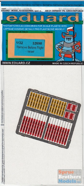 EDU32690 1:32 Eduard Color PE - Remove Before Flight Flags - Israel #32690