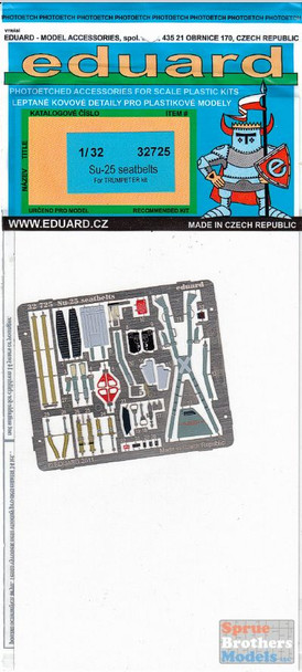 EDU32725 1:32 Eduard Color PE - Su-25 Frogfoot Seatbelts (TRP kit) #32725