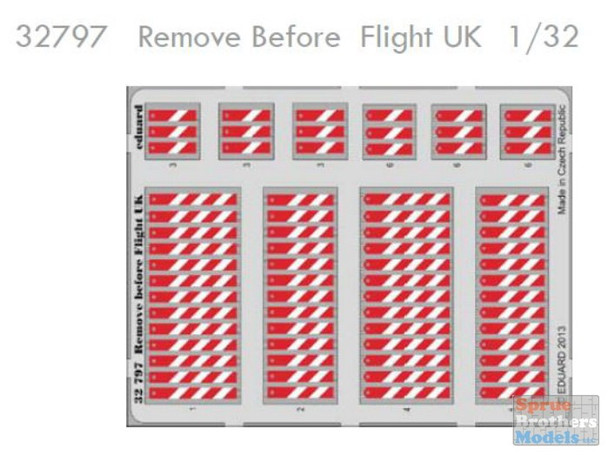 EDU32797 1:32 Eduard Color PE - Remove Before Flight Flags - UK