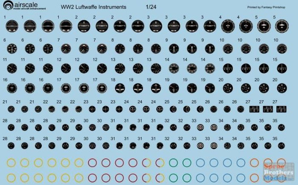 ASCAS24GER 1:24 Airscale Instrument Dial Decals - Luftwaffe