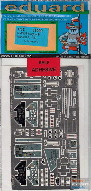 EDU33099 1:32 Eduard Color Zoom PE - Su-25UB Frogfoot B Interior (TRP kit)