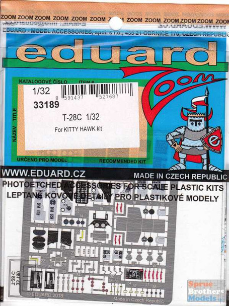 EDU33189 1:32 Eduard Color Zoom PE - T-28C Trojan (KTH kit)