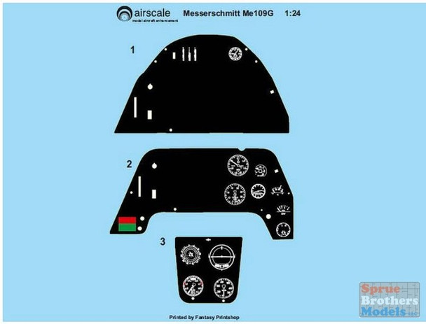 ASCPE24GUS 1:24 Airscale Instrument Panel Upgrade - Messerschmitt Me 109G