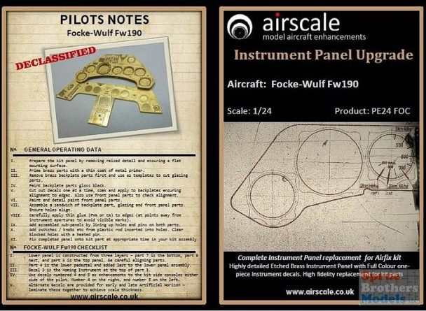 ASCPE24FOC 1:24 Airscale Instrument Panel Upgrade - Focke-Wulf Fw190