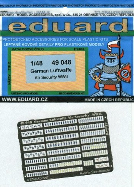 EDU49048 1:48 Eduard Color PE -  German Luftwaffe Air Security Ranks WWII #49048