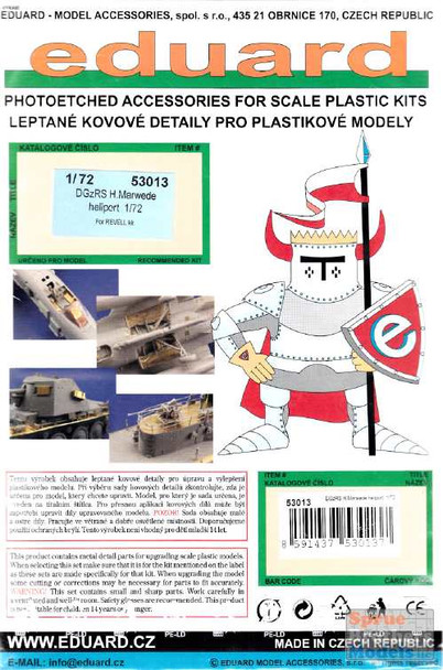 EDU53013 1:72 Eduard PE - DGzRS H.Marwede Heliport (REV kit)