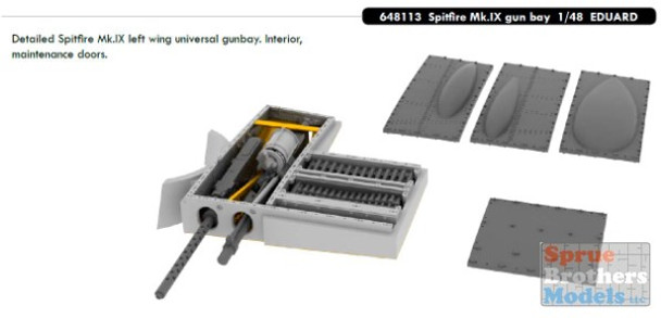 EDU648113 1:48 Eduard Brassin Spitfire Mk IX Gun Bay Set (EDU kit)