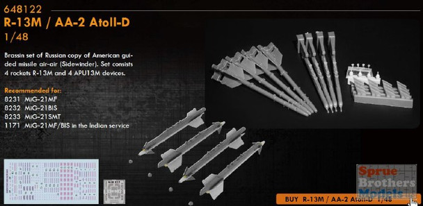 EDU648122 1:48 Eduard Brassin R-13M / AA-2 Atoll-D Missile Set