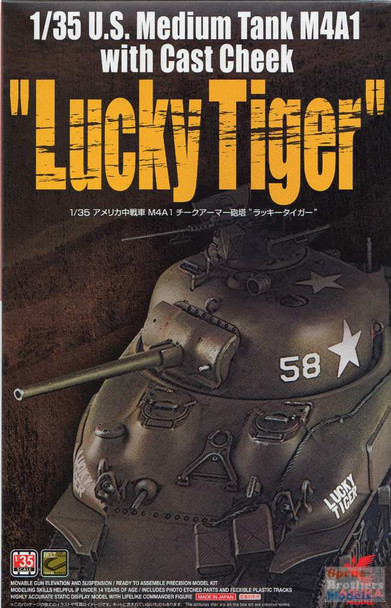 ASU35035 1:35 Asuka US Medium Tank M4A1 Sherman with Cast Cheek "Lucky Tiger"