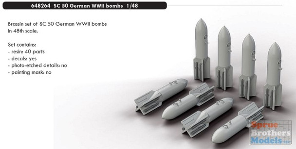 EDU648264 1:48 Eduard SC 50 German WW2 Bombs