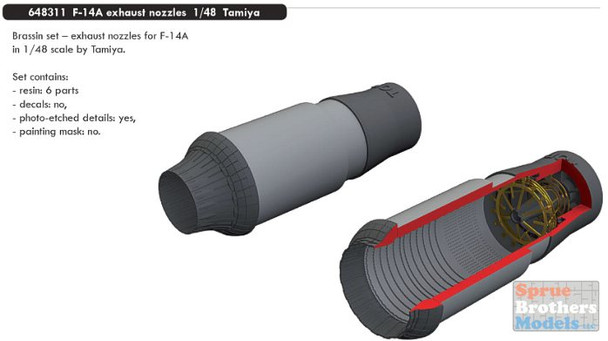 EDU648311 1:48 Eduard F-14A Tomcat Exhaust Nozzles (TAM kit)