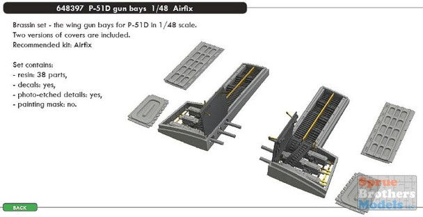 EDU648397 1:48 Eduard Brassin P-51D Mustang Gun Bays (AFX kit) EDU648397 1:48 Eduard Brassin P-51D Mustang Gun Bays (AFX kit)
