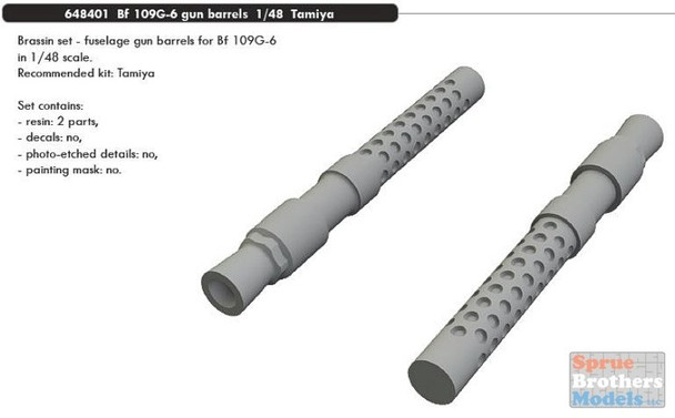EDU648401 1:48 Eduard Brassin Bf 109G-6 Gun Barrels (TAM kit)