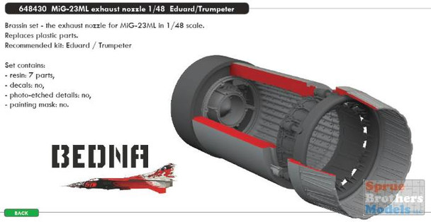 EDU648430 1:48 Eduard MiG-23MF/ML Flogger Exhaust Nozzle (EDU/TRP kit)