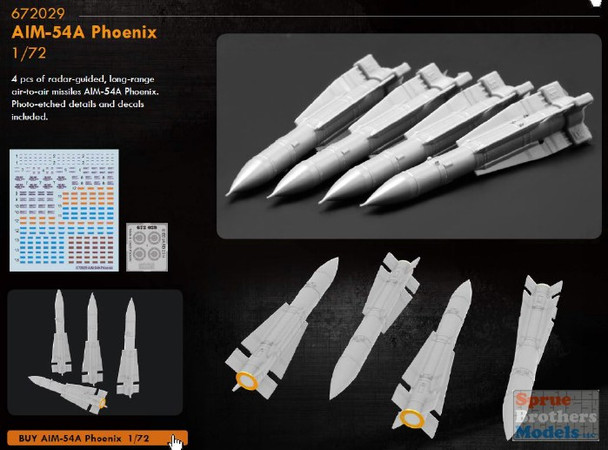 EDU672029 1:72 Eduard Brassin AIM-54A Phoenix Missile Set