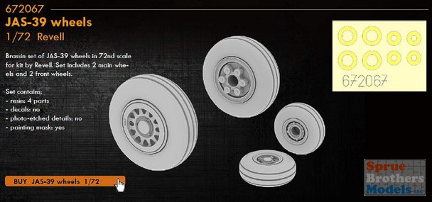 EDU672067 1:72 Eduard JAS.39 Gripen Wheels Set (REV kit)