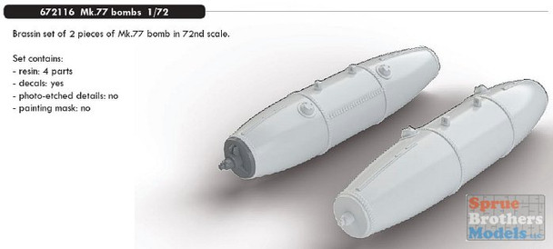 EDU672116 1:72 Eduard Brassin Mk.77 750lb Bombs