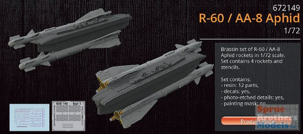 EDU672149 1:72 Eduard Brassin R-60 / AA-8 Aphid Missile Set