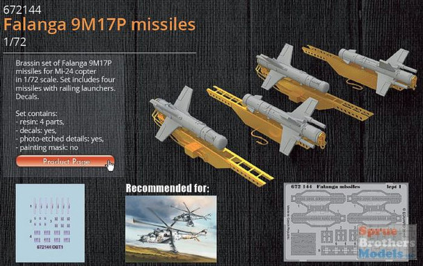 EDU672144 1:72 Eduard Brassin Falanga 9M17P Missiles (EDU/ZVE kit)