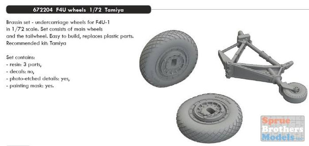 EDU672204 1:72 Eduard Brassin F4U Corsair Wheels (TAM kit)