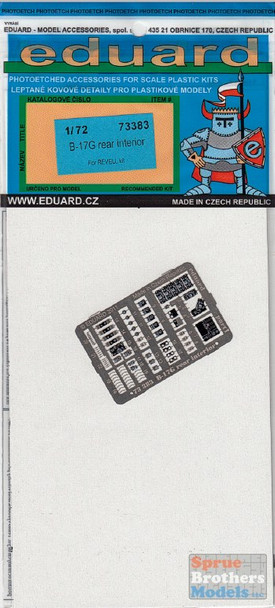 EDU73383 1:72 Eduard Color PE - B-17G Flying Fortress Rear Interior Detail Set (REV kit) #73383