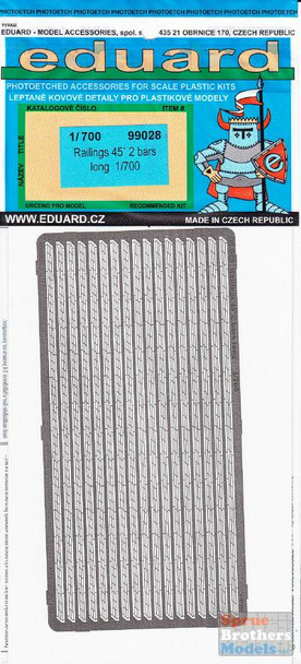 EDU99028 1:700 Eduard PE - 45 Degree Railings 2 Bars Long #99028