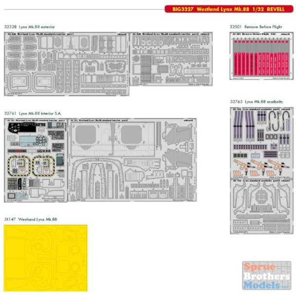 EDUBIG3327 1:32 Eduard BIG ED Westland Lynx Mk 88 Super Detail Set (REV kit)